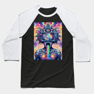 trippy psychedelic fractal madness Baseball T-Shirt